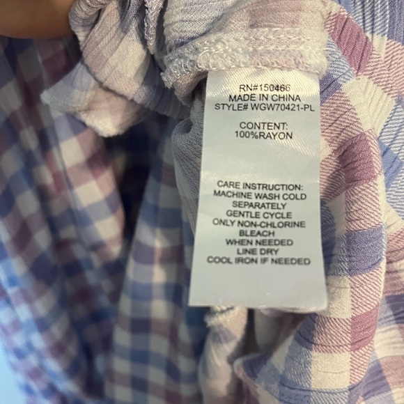 Market & Spruce 100% Rayon Pastel Checkered Dress with Pockets Plus 2X - Picture 4 of 8